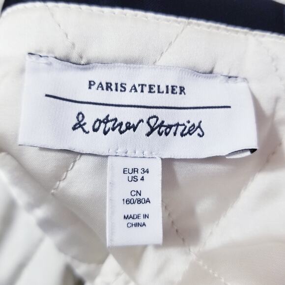 & Other Stories Sateen Beaded Embroidered Bomber Jacket - Picture 2 of 16